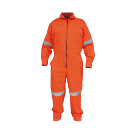 Overol naranja manga larga con reflejantes Marca LICA